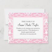 Damask Funeral Note Card Flat Bereavement Note Notitiekaartje (Voorkant)