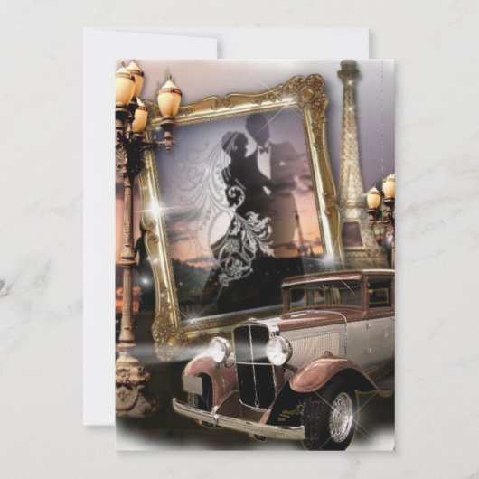  damask gangster trouwnodigt uit kaart (Voorkant)