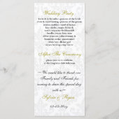 Damask geel Trouwprogramma Programmakaart (Achterkant)