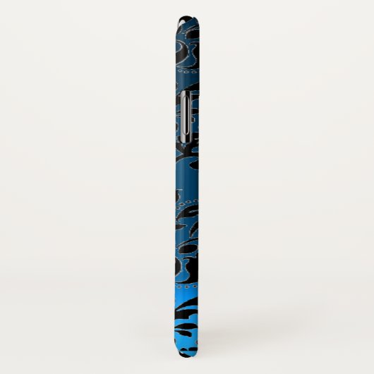 DAMASK GEM MONOGRAM blauw Case-Mate iPhone Case (Achterkant / rechts)