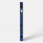 DAMASK GEM MONOGRAM blauw donker iPhone Hoesje (Linkerkant)
