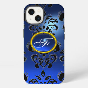 DAMASK GEM MONOGRAM blauw donker iPhone 13 Hoesje