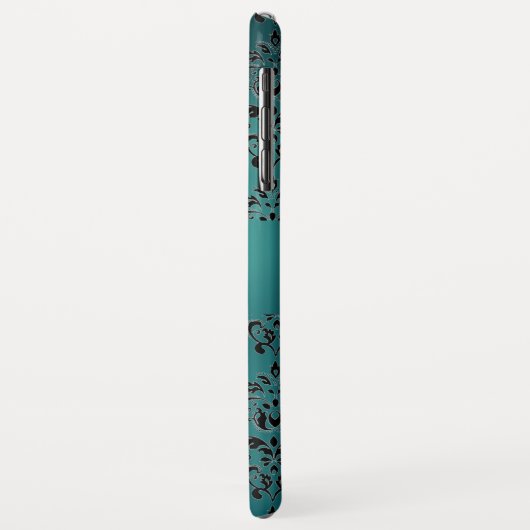 DAMASK GEM MONOGRAM blauw grijs Case-Mate iPhone Case (Achterkant/links)