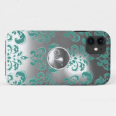 DAMASK GEM MONOGRAM blauw wit Case-Mate iPhone Case (Achterkant (horizontaal))
