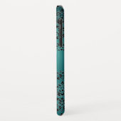 DAMASK GEM MONOGRAM blauw zwart sinaasappel Case-Mate iPhone Case (Achterkant/links)