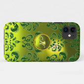 DAMASK GEM MONOGRAM geel groen Case-Mate iPhone Case (Achterkant (horizontaal))