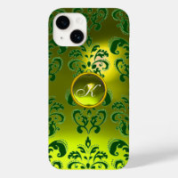 DAMASK GEM MONOGRAM geel groen