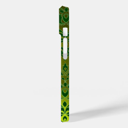 DAMASK GEM MONOGRAM geel groen Case-Mate iPhone Case (Achterkant / Links)