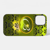 DAMASK GEM MONOGRAM Geel iPhone Hoesje (Achterkant horizontaal)