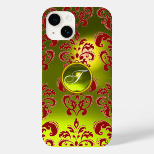 DAMASK GEM MONOGRAM geel rood Case-Mate iPhone 14 Hoesje