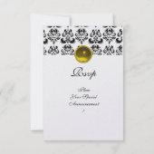 DAMASK GEM MONOGRAM geel rsvp-ijs Kaart (Achterkant)