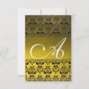 DAMASK GEM MONOGRAM geel rsvp-ijs Kaart