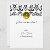 DAMASK GEM MONOGRAM geel wit Kaart (Achterkant)