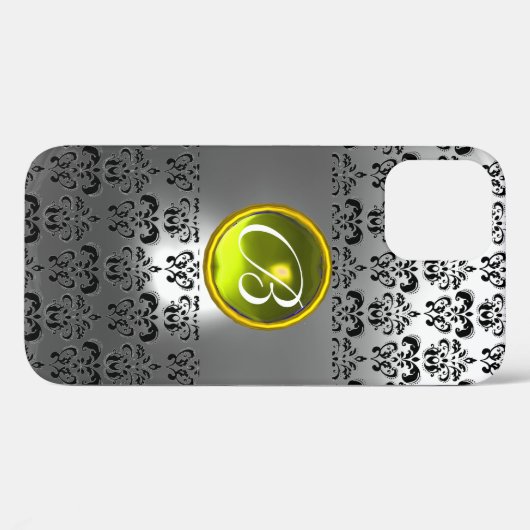 DAMASK GEM MONOGRAM Geel wit kristal Case-Mate iPhone Case (Achterkant (horizontaal))