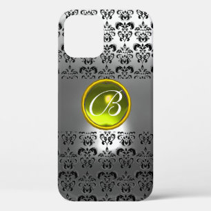 DAMASK GEM MONOGRAM Geel wit kristal Case-Mate iPhone Case