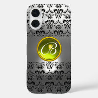 DAMASK GEM MONOGRAM Geel wit kristal