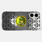 DAMASK GEM MONOGRAM Geel wit kristal Case-Mate iPhone Case (Achterkant (horizontaal))