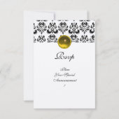 DAMASK GEM MONOGRAM geel wit rsvp goud Kaart (Achterkant)