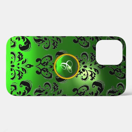 DAMASK GEM MONOGRAM green Case-Mate iPhone Case (Achterkant (horizontaal))