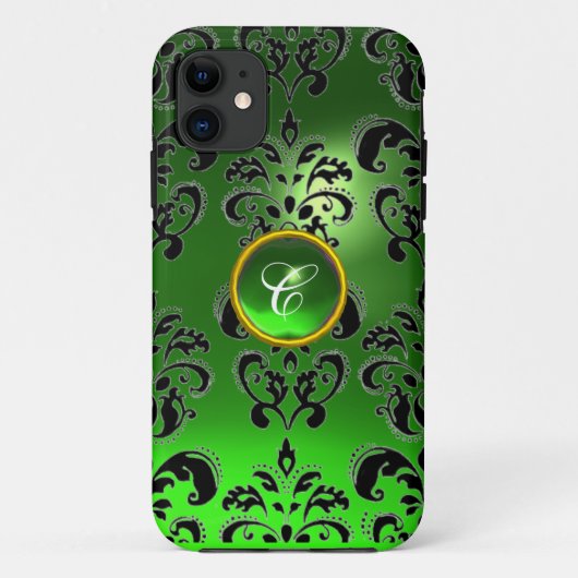 DAMASK GEM MONOGRAM green Case-Mate iPhone Case (Achterkant)