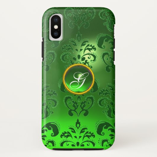 DAMASK GEM MONOGRAM green Case-Mate iPhone Case (Achterkant)
