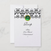 DAMASK GEM MONOGRAM green rsvp ice Kaart (Achterkant)