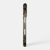 DAMASK GEM MONOGRAM grijs zwart geel iPhone 16 Hoesje (Rechterkant)