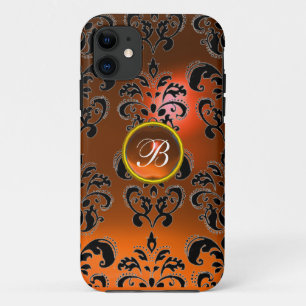 DAMASK GEM MONOGRAM oranje iPhone 11 Hoesje