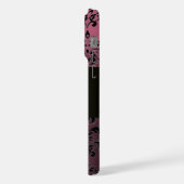 DAMASK GEM MONOGRAM Paarse Amethist iPhone Hoesje (Linkerkant)