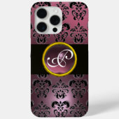 DAMASK GEM MONOGRAM Paarse Amethyst Case-Mate iPhone Case (Achterkant)