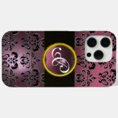 DAMASK GEM MONOGRAM Paarse Amethyst Case-Mate iPhone Case (Achterkant (horizontaal))