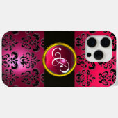 DAMASK GEM MONOGRAM Pink Red Ruby Case-Mate iPhone Case (Achterkant (horizontaal))