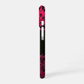 DAMASK GEM MONOGRAM Pink Red Ruby iPhone 16 Hoesje (Linkerkant)