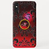 DAMASK GEM MONOGRAM Red burgundy Case-Mate iPhone Case (Achterkant)