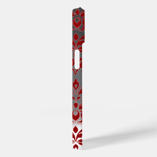 DAMASK GEM MONOGRAM rood wit Case-Mate iPhone Case (Achterkant / Rechts)