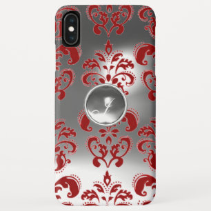 DAMASK GEM MONOGRAM rood wit Case-Mate iPhone Case