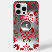 DAMASK GEM MONOGRAM rood wit Case-Mate iPhone Case (Achterkant)