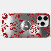DAMASK GEM MONOGRAM rood wit Case-Mate iPhone Case (Achterkant (horizontaal))