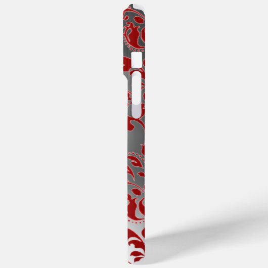 DAMASK GEM MONOGRAM rood wit Case-Mate iPhone Case (Achterkant / Links)