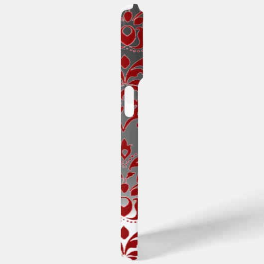 DAMASK GEM MONOGRAM rood wit Case-Mate iPhone Case (Achterkant / Rechts)