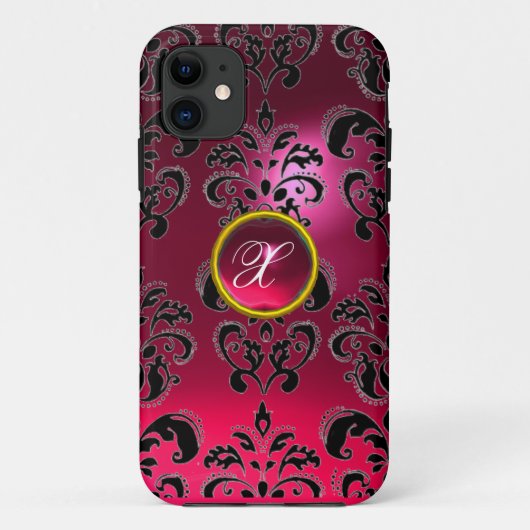 DAMASK GEM MONOGRAM roze Case-Mate iPhone Case (Achterkant)