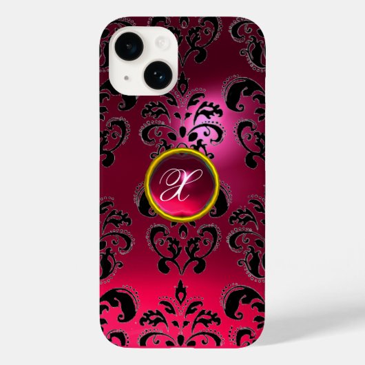 DAMASK GEM MONOGRAM roze Case-Mate iPhone Case (Achterkant)