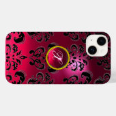 DAMASK GEM MONOGRAM roze Case-Mate iPhone Case (Achterkant (horizontaal))