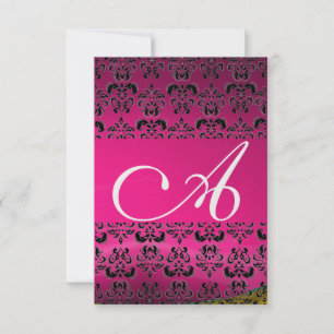 DAMASK GEM MONOGRAM roze rsvp-ijs Kaart