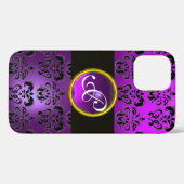 DAMASK GEM MONOGRAM Violet Paarse Amethyst Case-Mate iPhone Case (Achterkant (horizontaal))