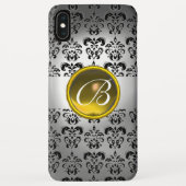 DAMASK GEM MONOGRAM wit zwart geel Case-Mate iPhone Case (Achterkant)
