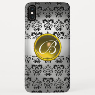 DAMASK GEM MONOGRAM wit zwart geel iPhone XS Max Hoesje