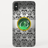 DAMASK GEM MONOGRAM wit zwart groen Case-Mate iPhone Case (Achterkant)