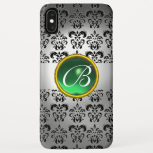 DAMASK GEM MONOGRAM wit zwart groen iPhone XS Max Hoesje