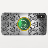 DAMASK GEM MONOGRAM wit zwart groen Case-Mate iPhone Case (Achterkant (horizontaal))